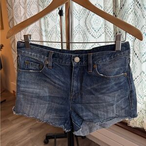 J. Crew Distressed Dark Blue Denim Cutoff Shorts
